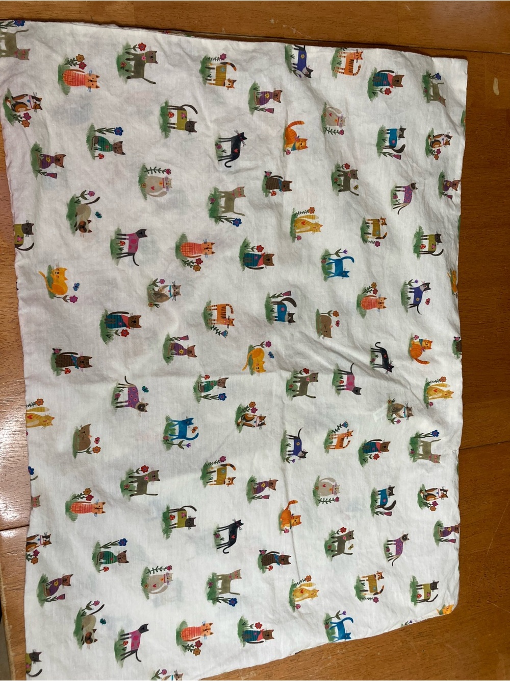 NATURAL LIFE Cat Lover Flat Sheet and Pillow Case - Twin - Cotton